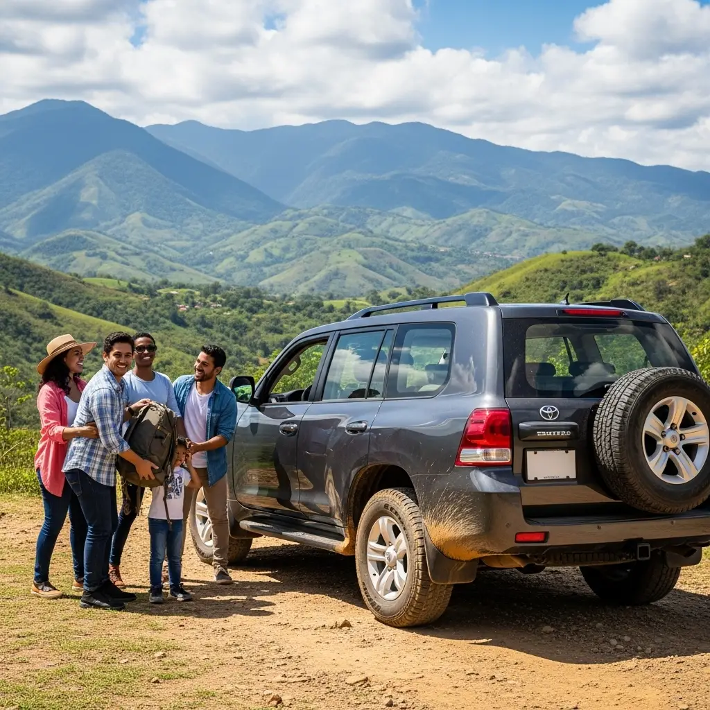 SUV 4x4 para la renta de vehículos en las montañas de República Dominicana.