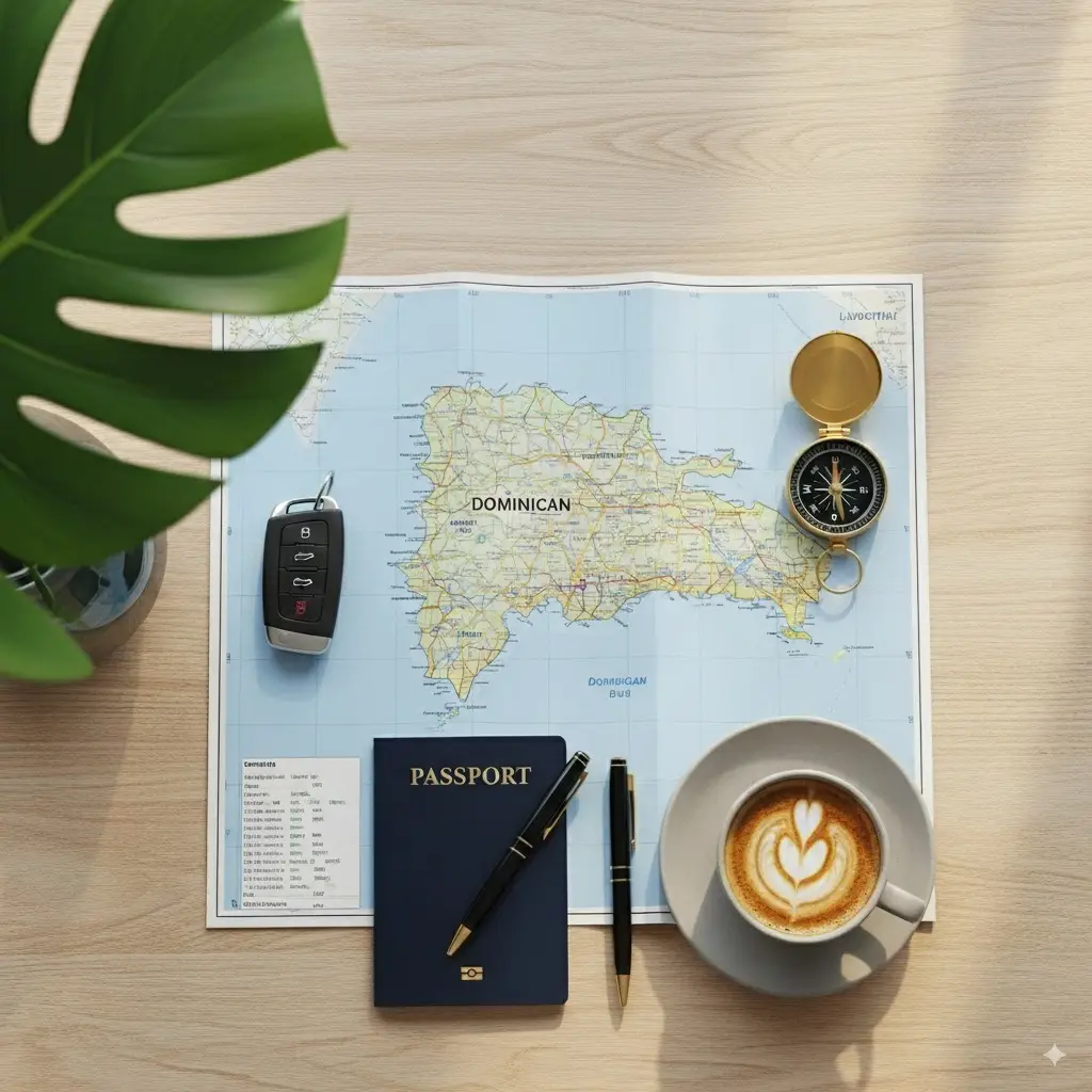 mapa de republica dominicana en preparacion para un viaje.