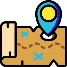 Ícono de un mapa que representa el conocimiento local de los guías.