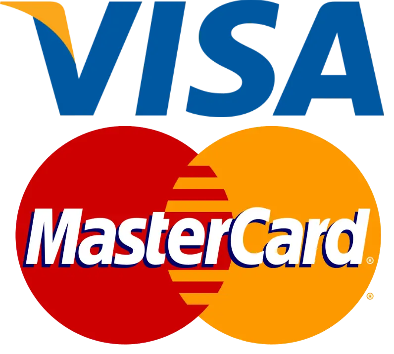 logo de visa y mastercard como forma de pago